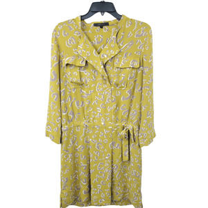 BcBgMaxazaria Women's Size Small Front Pockets Leopard Print Front Tie Dress